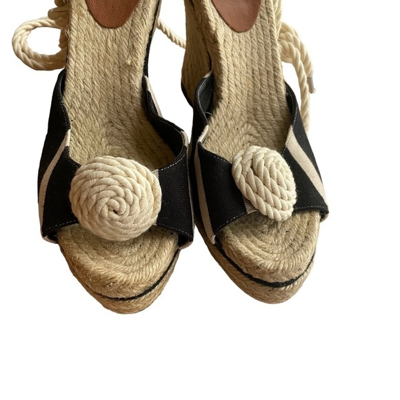 Kate SPADE Open Toe Wedges Espadrilles Sandals Ankle Ties 9 - Picture 3 of 13